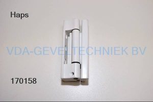 Haps blokscharnier t.b.v. raam 94mm
met stiftzekering RAL9016 verstelbaar