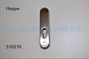 Hoppe cilinderrozet masief RVS 140x32x12mm ovaal met 2x schroef