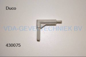 Duco bocht 1225 40mm grijs t.b.v ventilatie rooster