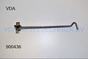 Wind haak RVS 280mm met muurbeugel