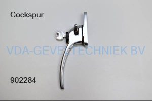 Cockspur Charisma raamgreep/raamkruk raamboom mat verchroomd links afsluitbaar 21MM