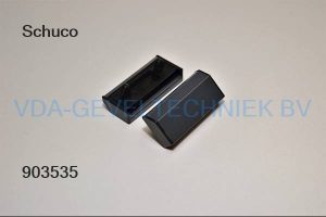 Schuco alu afwaterings/ontwateringskap grijs/zwart  (prijs per stuk, minimale afname 10 stuks) (Niet meer leverbaar in het zwart, alleen bij afname vanaf 100 stuks tegen meerprijs)