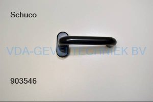 Schuco alu deurkruk met terugslagveer RAL9005 210902