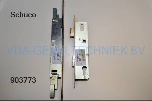 Schuco Dag en nacht slot  Drn 35 / 98 / 10 / F24 x 260 mm RVS met voorstand 5 mm + tegenkast paniekfunctie met stolp aansluitingen boven/onder M10