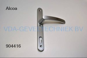 Alcoa/Kawneer deurkruk op langschild binnen. Euro h.o.h. 92 mm.