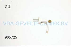 GU raamgreep/raamkruk stift 7x40 mm RAL9001 afsluitbaar