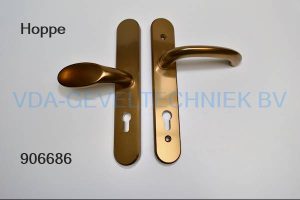 Hoppe deurkruk/duwer langschild  BI/BU