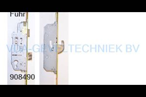 Fuhr meerpuntssluiting 855 Drn 45 / 92/ 8 / 16x 2400MM / type3 2x haak sleutelbediend. geel Wordt gebruikt bij voordeuren voor kunststof kozijnen. Kast boven H-H 520 mm.