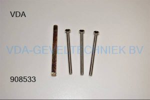 Stift 8x120 mm incl. 3 stuks schroeven M6x80mm RVS schroef