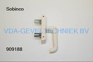 Sobinco aluminium raamkruk/raamgreep met dubbele vork Ral 9001 Creme (klink) (hendel)