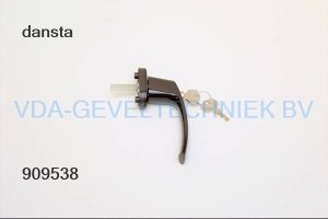 Dansta raamgreep/raamkruk bruin met klikstand tbv kierstandhouder stift 7x43mm (uitlopend artikel)