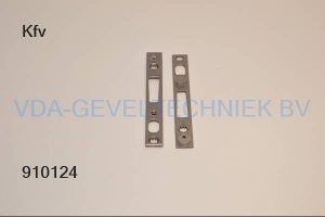 KFV onderdeel verstelbare haak / pen sluitplaat  voor profiel  RVS  140 x 20 mm