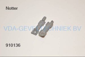 Notter alu l A1 30-05-5  Alu koppenstuk met rolnok.  alu  85 mm lang