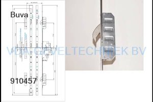 Buva meerpuntssluiting 6220 65/72/20-1772 type 3  Links sleutelbediend  (greep) (klink) (uitlopend artikel)