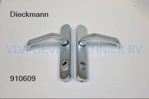 Edi Dieckmann deur garnituur kruk/kruk  met kerntrek schild PC92 schild 35 x 245 mm afgerond wit + stift + schroeven