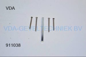 Stift 8x130mm incl. 2x schroef  M5x75 mm 2x M5x65mm