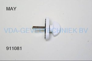 HvN KNOP 731 OP ROZET TBV BEUGELSLOT RAL9016 WIT KLIKROZET OVAAL HOH 43 MM