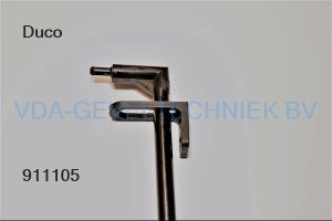 Bedieningsstok zwart lengte 750mm incl. bocht 30mm en geleider t.b.v. ventilatie rooster 10mm