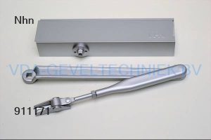 NHN Deurdranger met arm  + bevestigingsMat. Links Rechts Zilver  Type NO.400