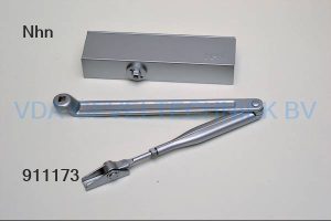 NHN Deurdranger met arm + bevestigingsMat. Links Rechts Zilver  Type NO.420