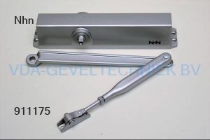 NHN Deurdranger met knikarm + bevestigingsMat. Zilver Type NO.87V-BC