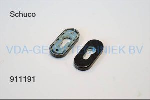 Schuco alu PZ-zekerheidsrozet schuifbaar ovaal 33x74x6 RAL9005 227651