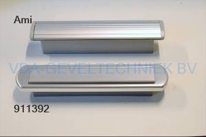 Ami Brievenbus Briefplaat afgerond+Tochtklep recht Buitenplaat Aluminium binnenklep Aluminium deur 68/72 mm