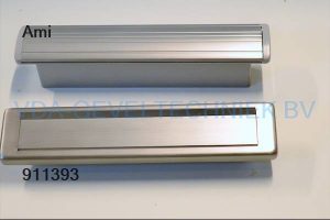 Ami Brievenbus Briefplaat recht+Tochtklep recht Buitenplaat RVS-look binnenklep RVS-look deur 68/72 mm