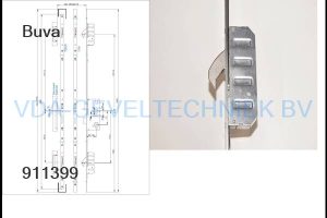 Buva 7220R Meerpuntssluiting  55/92/V20/afgerond met hoge slotkast rechts sleutelbediend (greep) (klink) (uitlopend artikel)