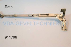 Roto NT schaararm verdekt (Schere arm) kozijndeel. Gr. 350 FFB 601-1000 Rechts  Designo nr 206 Gealan S8000