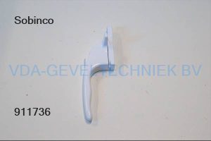 Sobinco Cockspur raamgreep/raamkruk raamboom met knop 9mm Links Ral9010 wit  657-9L