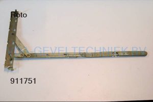 Roto NT schaararm verdekt (Schere arm) kozijndeel. Gr. 450  Links Designo  28/13-7-3.