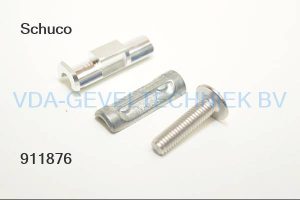 Schuco Klemmanker M6 set a 1 stuks tbv.  Rollenband scharnieren ADS 65 HD, ADS 70 HD, ADS 75 HD.HI