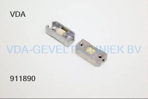 VDA kunststof Loopwiel in aluminium behuizing blok 65x30x20mm geleide wiel