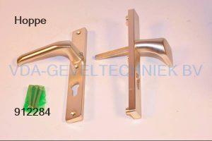 Hoppe Voordeurschild met kruk /duwer  veiligheids binnen buiten  PZ72 mm  F2 240 x 30 mm rechts rechthoekig