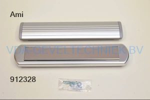 Ami Brievenbus Briefplaat afgerond+Tochtklep recht Binnen+ buitenplaat Aluminium deur dikte 20/27 mm