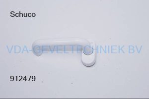 Schuco alu deurkruk met veer Wit RAL9016 stiftgat 10mm  210681
