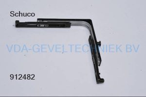 Schuco  hoekoverbrenging (Eckumlenkung) 107 x 107 mm 1x padnok zwart