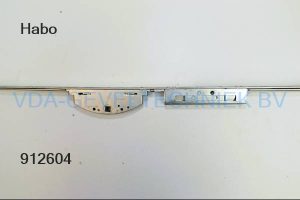 Habo Deur / raamespagnolet Type 972S vrpl 16 mm drn 33 met 3 haken krukh. 1050 mm lengte 2300 mm met stolpsluiting onder   + tegen sluitstrip Type 972MK  met stolpsluiting onder ,Dit is een 2 delige set zonder bovenaanzet stolpsluiting