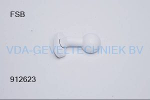 FSB vaste deurknop op ovale rozet HoH 50 mm geen stiftgat wit ral 9016