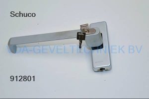 Schuco PSK Aluminium kruk hendel  zilver afsluitbaar links
