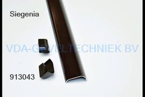 Siegenia set afdekkap met eindstukken  PSK 160  Gr. 107 zwart Ral 8022