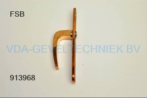 FSB Krukschild binnen  PZ 92 Goud  messing  zonder stift  245 x 35 mm afgerond