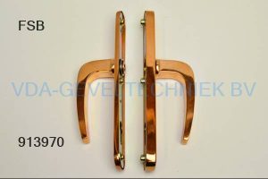 FSB Krukschild binnen buiten  Goud  messing  zonder stift  245 x 35 mm afgerond