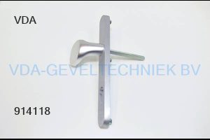 Stalufix Duwer buitenschild PZ92 SKG** 250 x 34 mm Afgerond geborstel aluminium  Veiligheids-deurbeslag zonder schroeven rechts / links