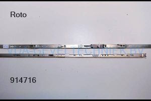 Roto NX constant stolpespagnolet (Stulpgetriebe). FFH 801-1000 Gr.890 Stolpvleugelraampomp met zwarte hendel. 2 x sluitplaat hendelhoogte 396 mm