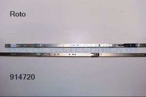 Roto NX constant stolpespagnolet (Stulpgetriebe). FFH 1801-2000 Gr.1890 Stolpvleugelraampomp met zwarte hendel. 3 x sluitplaat hendelhoogte 546 mm