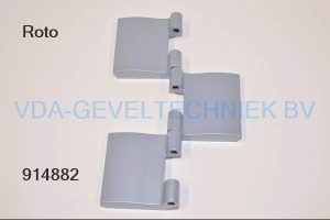 Roto set a 3 scharnier delen per zak 50 mm  Patio Fold  6100 A zilver 733368. Vouwwand Centro 100