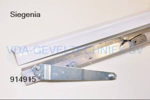 Siegenia PSK Set Kiepschaar Comfort Gr.160 Rechts + Afdekkap Ral 9003 wit met bevestiging en eindkapjes