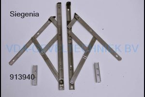 Siegenia Aubi Uitzetschaar 20 x 360 mm Set a links/Rechts + 2 x Alu blok